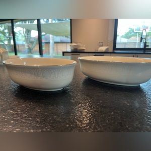 NWOT: Lenox Courtyard Platinum: 2 Oval Vegetable Bowls